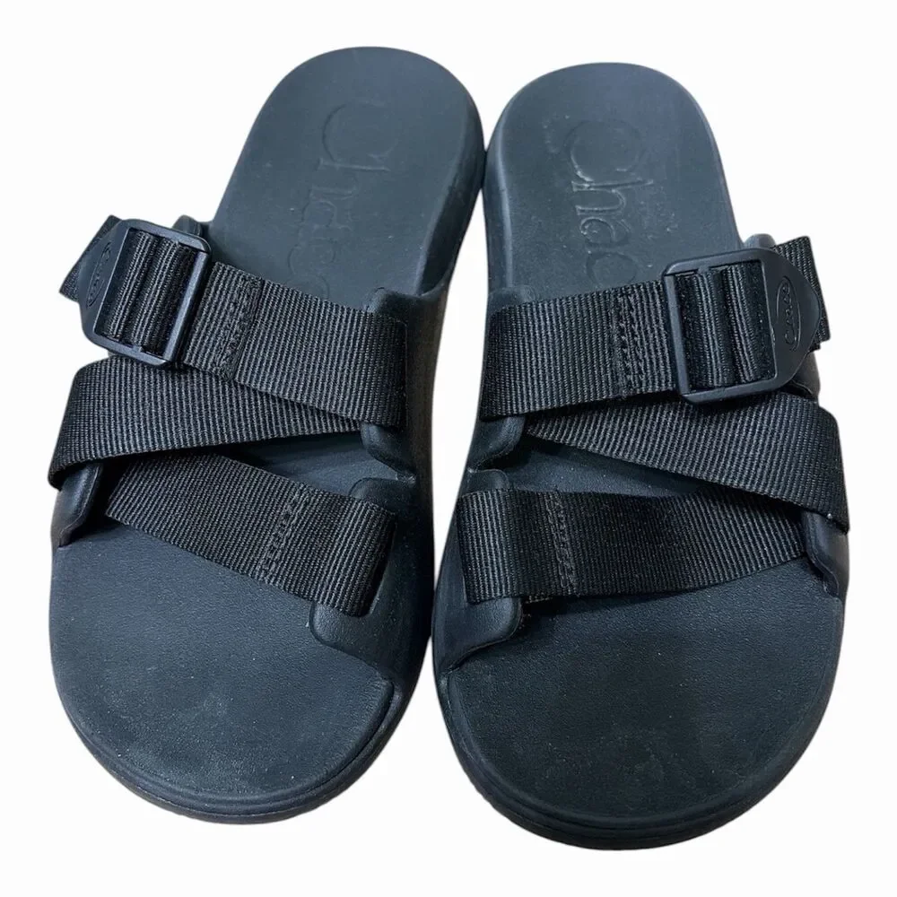 Chaco Chillos Slide Sandals Women's 6 Black Adjustable Strap Sport JCH107818